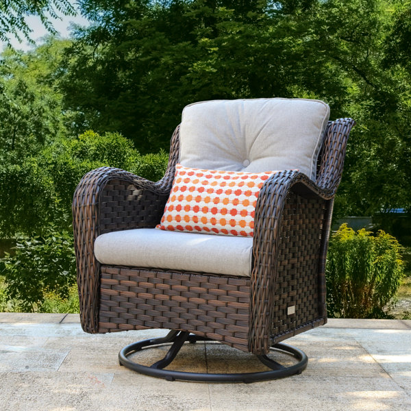 Red Barrel Studio® Tichina Swivel Patio Chair with Cushions & Reviews